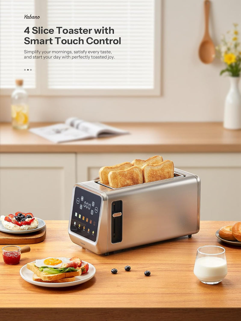 Torradeira Digital 4 Fatias com Tela LED e Controles Independentes – Inox