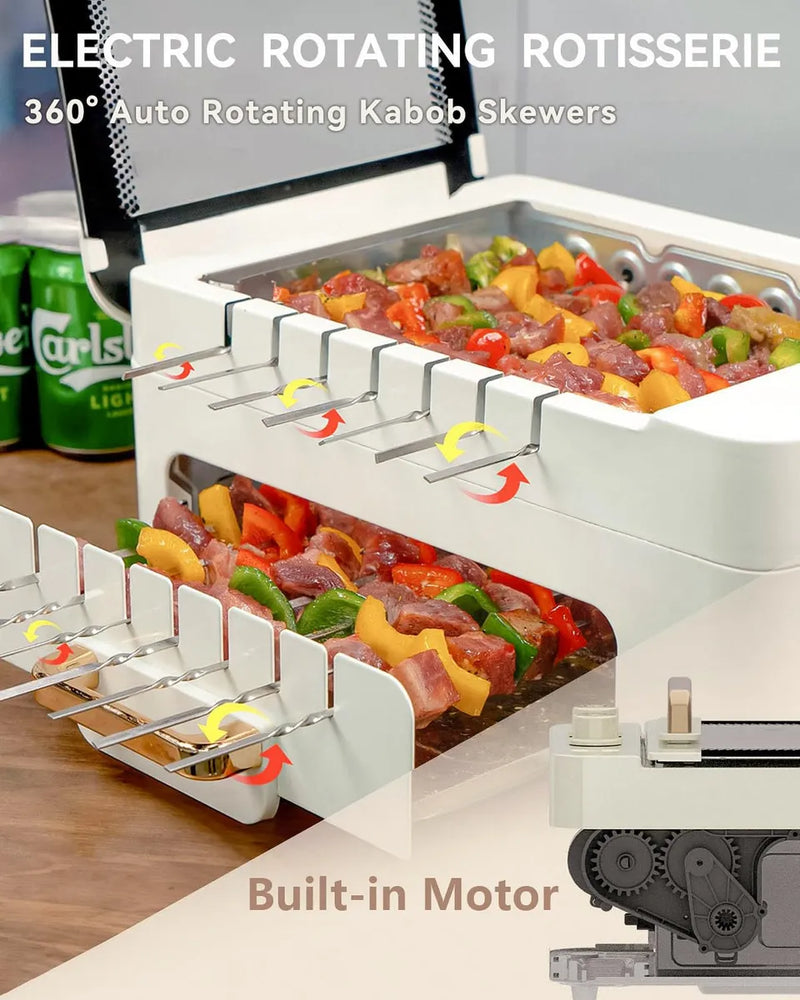 Churrasqueira Elétrica Giratória Portátil – Giragrill Pro