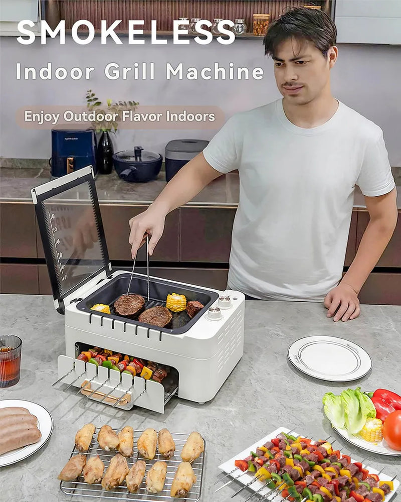 Churrasqueira Elétrica Giratória Portátil – Giragrill Pro